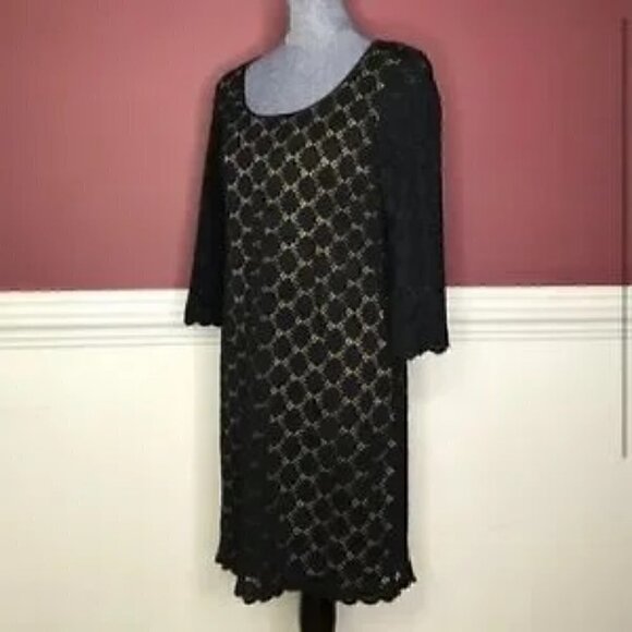 Ronni Nicole black and tan shift dress cute size 10 - Picture 3 of 4